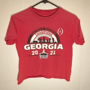 Georgia Bulldogs Shirt S 2022 National Champions Blue 84 Football Tee Red